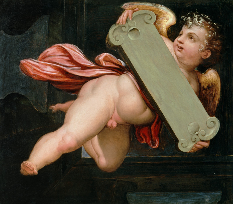 G.Vasari / Putto with Tablet / Paint. from Giorgio Vasari
