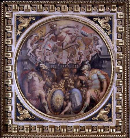 Allegory of the districts of San Giovanni and Santa Maria Novella from the ceiling of the Sala dei C from Giorgio Vasari