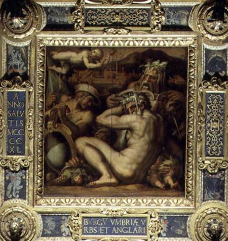Allegory of the towns of Sansepolcro and Anghiari from the ceiling of the Salone dei Cinquecento from Giorgio Vasari