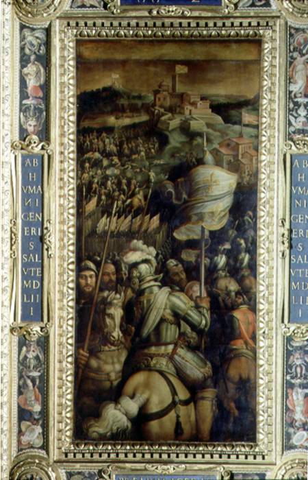 The Capture of the Fortress of Monastero from the ceiling of the Salone dei Cinquecento from Giorgio Vasari