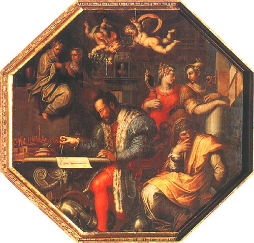 Cosimo I. plans the war against sienna from Giorgio Vasari