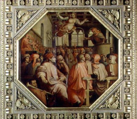 Prayer of Antonio Giacomini for the war with Pisa from the ceiling of the Salone dei Cinquecento from Giorgio Vasari