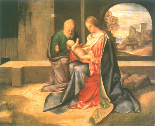 The sacred family from Giorgione (aka Giorgio Barbarelli or da Castelfranco)