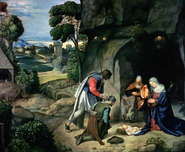The Adoration of the Shepherds (The Allendale Nativity) from Giorgione (aka Giorgio Barbarelli or da Castelfranco)