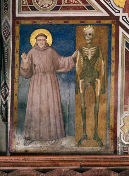Der hl. Franziskus von Assisi weist auf den Tod hin from Giotto (di Bondone)