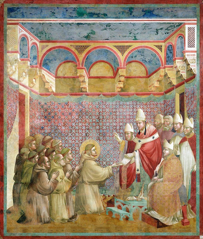 St. Francis Receives Approval of his `Regula Prima' from Pope Innocent III (1160-1216) in 1210 from Giotto (di Bondone)