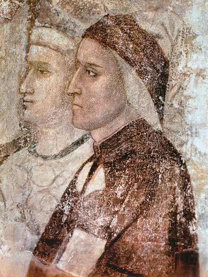 Paradise detail of Dante Alighieri (1265-1321) from Giotto (di Bondone)