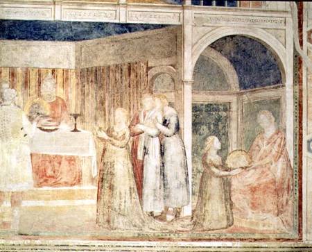 Herod's Banquet, detail of Salome, from the Peruzzi chapel from Giotto (di Bondone)
