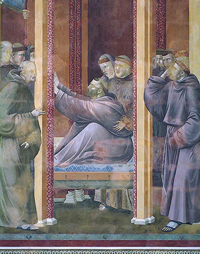 Der hl. Franziskus erscheint dem Bruder Augustinus und dem Bischof von Assisi from Giotto (di Bondone)
