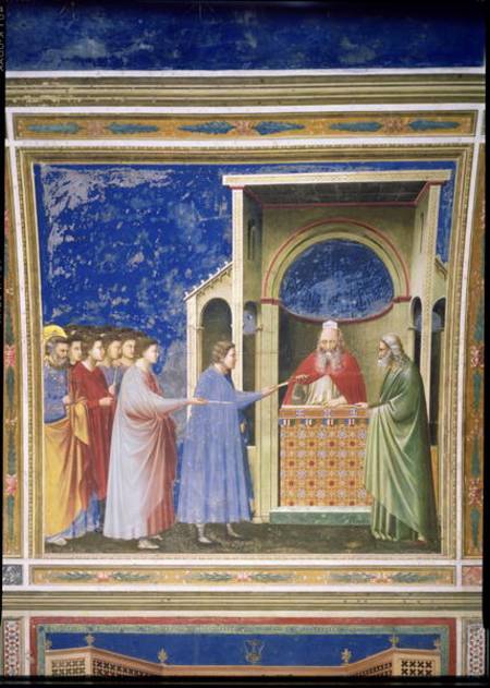 The Virgin's Suitors Presenting their Rods at the Temple from Giotto (di Bondone)