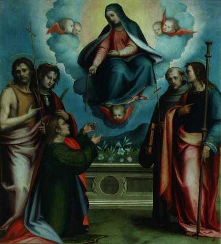 The Virgin of the Sacred Girdle with SS. Thomas, John the Baptist, Louis, John Gualberto and Joseph from Giovanni Antonio Sogliani