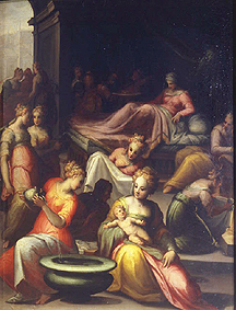 Die Geburt Johannes des Täufers. from Giovanni Battista Naldini