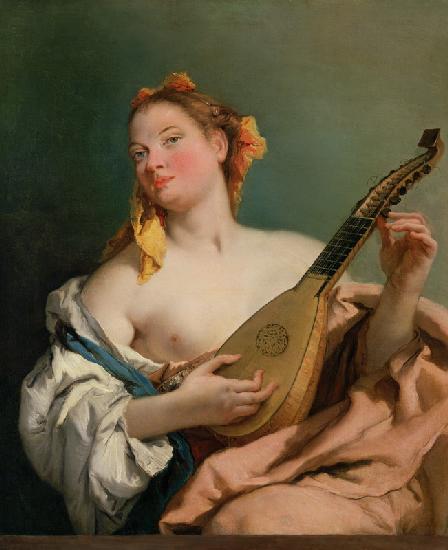 G.B.Tiepolo / Woman w.Mandoline / c.1755