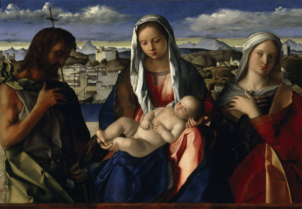 Bellini, Giovanni c.1432 - 1516. ''Mary with the Child, John the Baptist and a female saint'', betwe from Giovanni Bellini