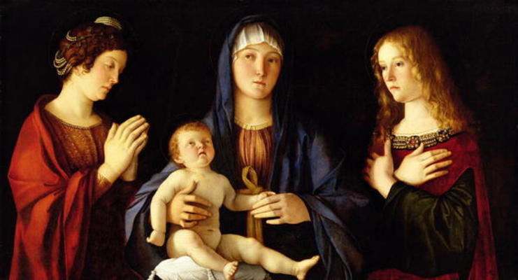 Virgin and Child with St. Catherine and Mary Magdalene, c.1500 (oil on panel) from Giovanni Bellini