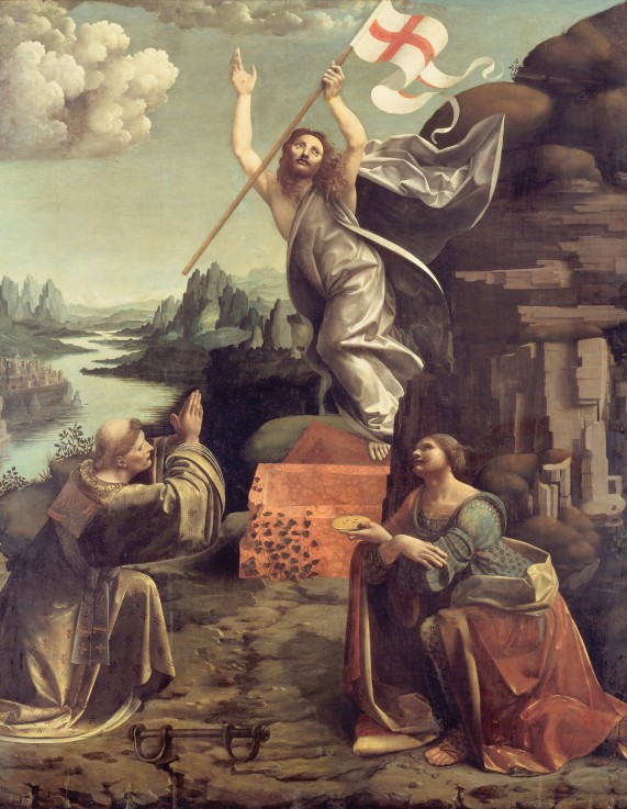 The Resurrection of Christ with Saints Leonard of Noblac and Lucia from Giovanni Boltraffio