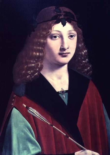 Portrait of a boy with an arrow (panel) from Giovanni Boltraffio