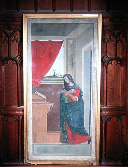 Virgin Annunciate, annunciation panel originally forming one of the outside shutters of the organ in from Giovanni de' Vajenti Speranza