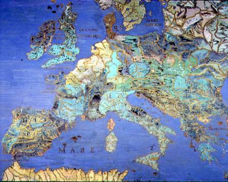 Map of Sixteenth Century Europe from the 'Sala del Mappamondo (Hall of the World Maps) from Giovanni de' Vecchi