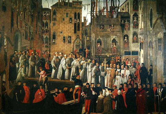 Miracle of the Relic of the Cross in Campo San Lio, c.1494 (oil on canvas) from Giovanni di Niccolo Mansueti