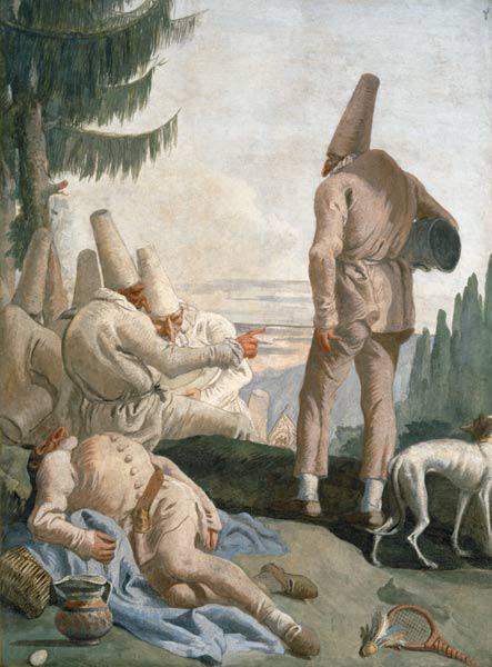 G.D.Tiepolo / Pulcinella Clowns / c.1793