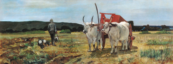 Ox-cart in the Tuscan Maremma from Giovanni Fattori