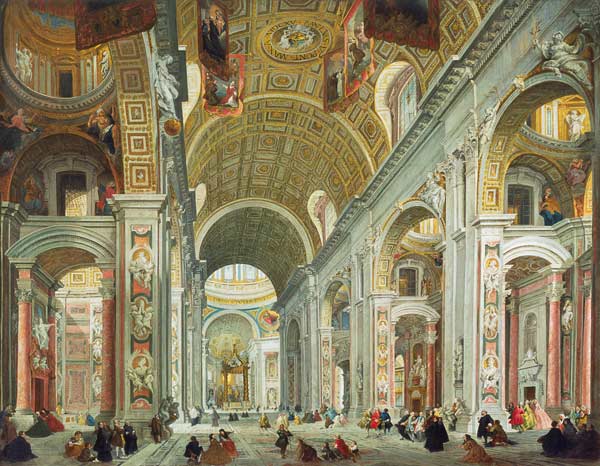 Interior of St. Peter's, Rome from Giovanni Paolo Pannini