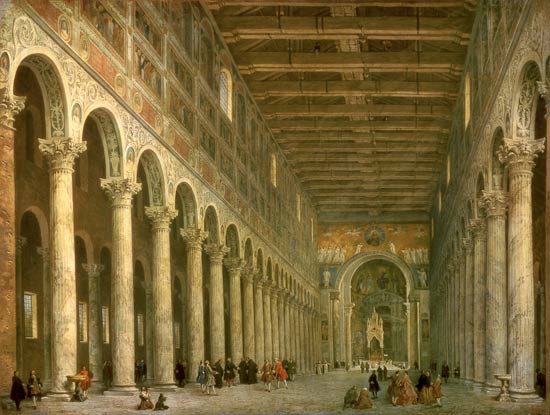 Interior of the Church of San Paolo Fuori le Mura, Rome from Giovanni Paolo Pannini