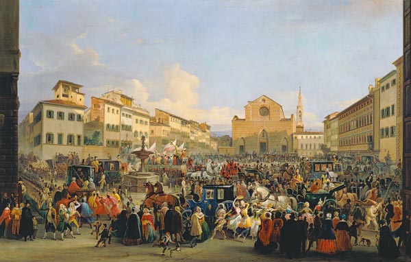 View of Piazza Santa Croce on the occasion of a carnival from Giovanni Signorini