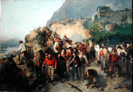 The Injured Garibaldi (1807-82) in the Aspromonte Mountains from Girolamo Induno