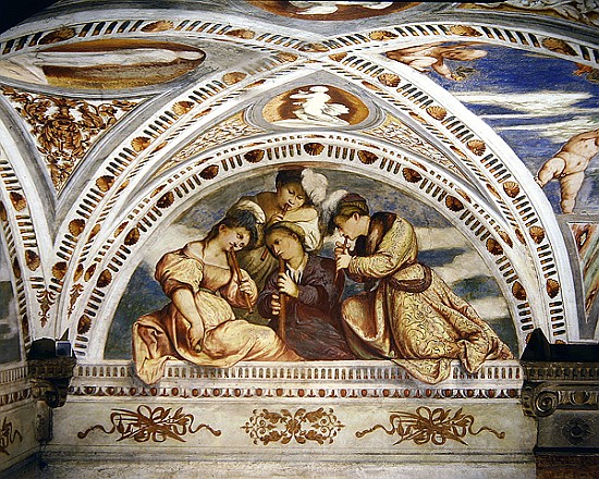 Bezel depicting a concert quartet of recorder players from Girolamo Romanino