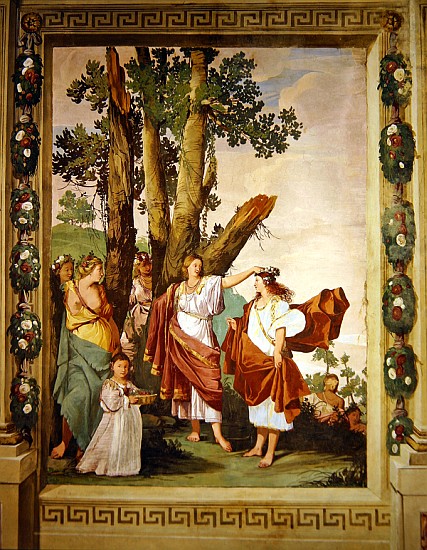 Crowning of the nymph Amaryllis, winner of the race from Giulio Carpioni
