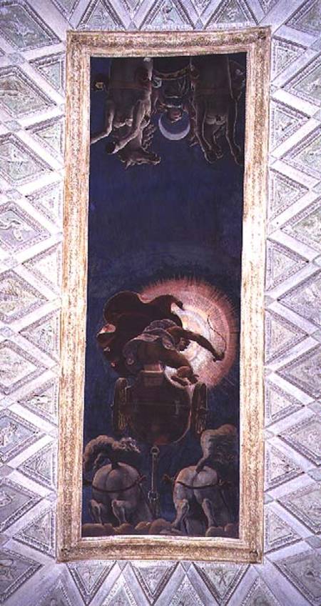 Apollo driving the Chariot of the Sun, ceiling decoration in the Camera del Sole from Giulio Romano
