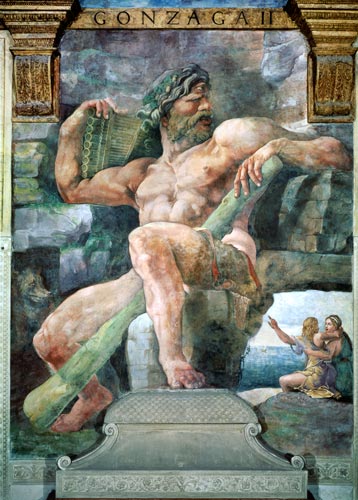 The giant Polyphemus with Galatea and the herdsman Acis, from the Sala di Amore e Psiche from Giulio Romano
