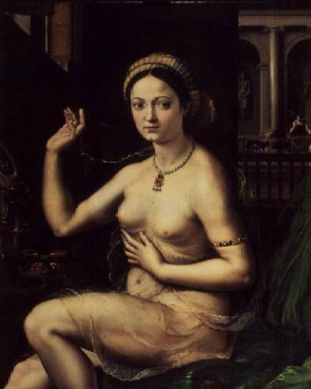 Woman with a Mirror from Giulio Romano