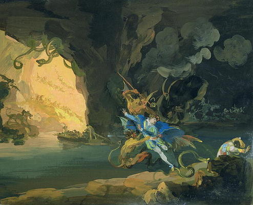 Don Juan in Hell (gouache on paper) from Giuseppe Bernardino Bison