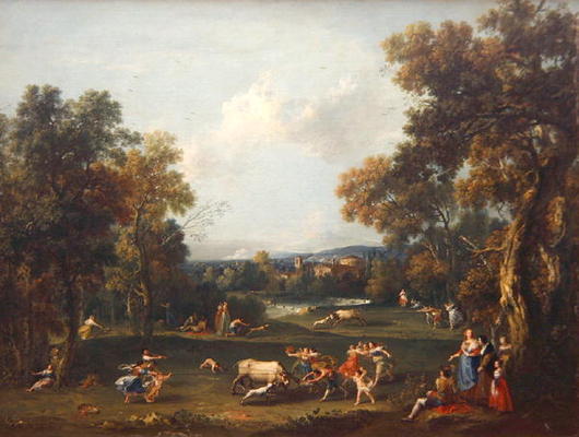 Hunt for the Bull, c.1732 (oil on canvas) from Giuseppe Zais