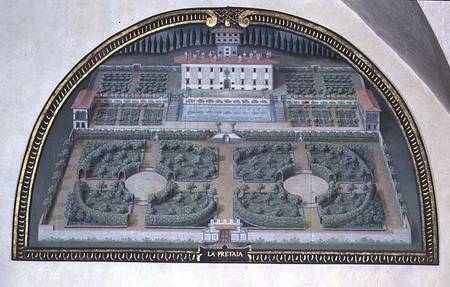 Villa della Pretaia from a series of lunettes depicting views of the Medici villas from Giusto Utens