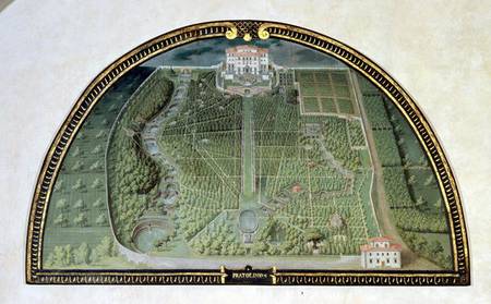 Villa Pratolino (Demidoff) from a series of lunettes depicting views of the Medici villas from Giusto Utens