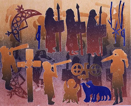 Pictish Ceremony, 1996 (monotype)  from Gloria  Wallington