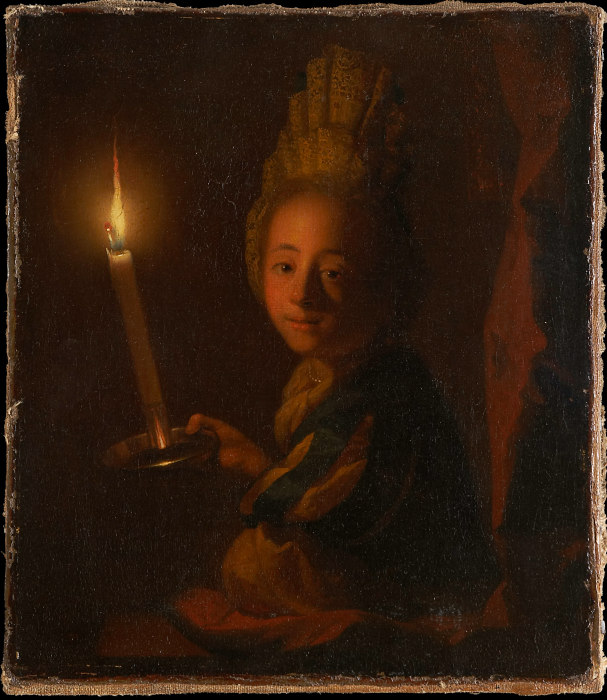 Girl with Burning Candle from Godfried Schalcken