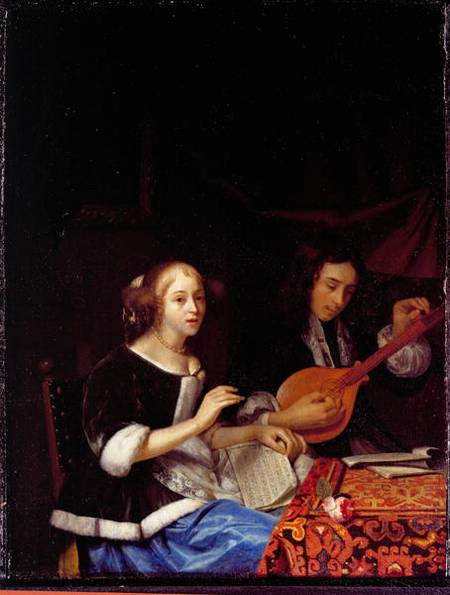 A Young Couple Making Music from Godfried Schalcken