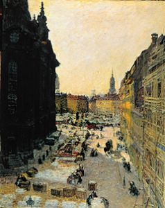 Pot market in Dresden from Gotthard Kuehl