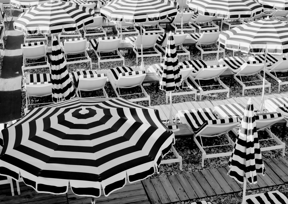 Black and White Beach Umbrellas II from Grace Digital Art Co