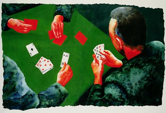 Card Game, 1988 (w/c and acrylic on paper)  from Graham  Dean