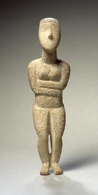 Cycladic figure, Early Spedos, c.2700 BC (marble) (see also 257633) from Greek