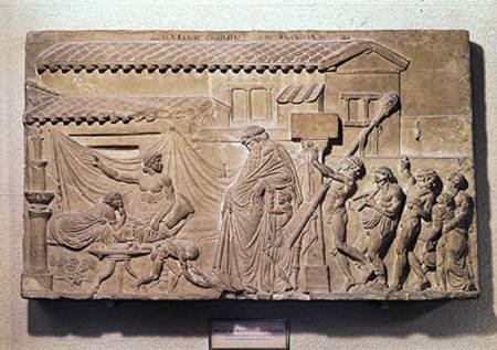 Relief depicting Dionysus at the home of Icarius, copy of an Alexandrian original from Greek