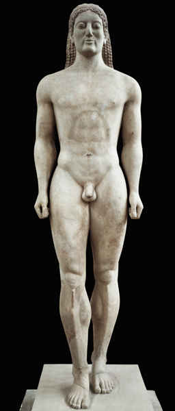 Anavysos Kouros, funerary statue of Croisos (560-546 BC) King of Lydia from Greek