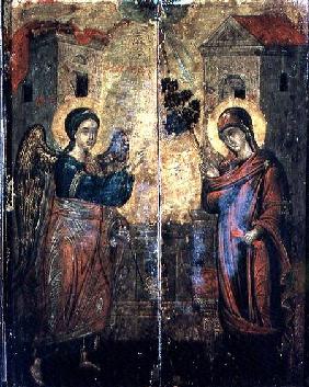 The Annunciation (oil on two panels)