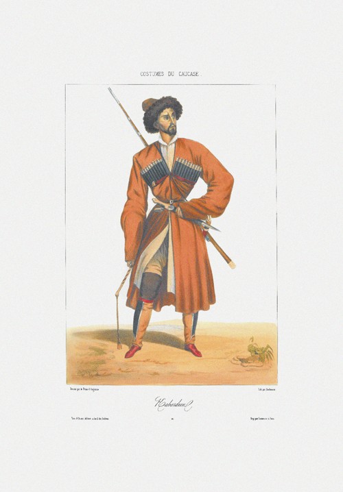 A Kabardin man (From: Scenes, paysages, meurs et costumes du Caucase) from Grigori Grigorevich Gagarin